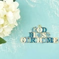 thumbnail image 5 of Matashi  God Bless Our Home Welcome Wall Art Sign for Home, Hanging Wall Ornament w/ Crystals (Pewter) House Blessing Wall Decor, 5 of 5