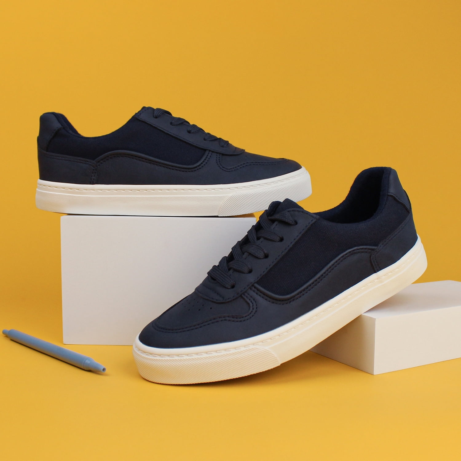 Kids' Boys Girls Lightweight Fashion Sneakers Low Top Casual School Walking Shoes,Navy,1 M US