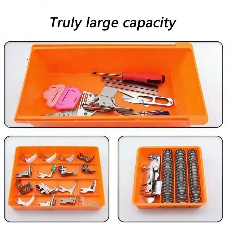 ANXPTIME Portable Triple Compartment Craft and Sewing Tool Box Drawer Organiser Case