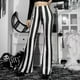 thumbnail image 5 of Pantalones Casuales de Mujer Pantalones Acampanados de Cintura Alta Estampados A Rayas de Moda Odeerbi  ODB-6, 5 of 9