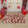 thumbnail image 5 of 1/2/3pcs Leopard Print Pink Wave Non-Slip Mat Set - Soft Flannel Floor Mats with Pink & Leopard Design, Washable Rugs, Bathroom, Laundry Room - Water-Absorbing /Outdoor ing (), 5 of 13