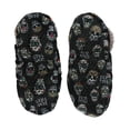thumbnail image 2 of Women’s Fuzzy Slipper Socks with Grippers – Soft Microfiber Outer, Cozy Fleece Lined Indoor House Socks (Skull, L/xl), 2 of 5