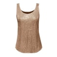 thumbnail image 6 of GPOECD Dressy Tank Tops for Women Neck Sleeveless Top with Shiny Details for Parties and Night Out Camisoles for Women Rose Gold,L, 6 of 9