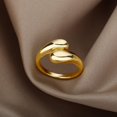 thumbnail image 3 of Anillos abiertos geométricos ahuecados de acero inoxidable para mujer, 48 estilos, Color dorado, regalo de joyería de dedo para niña, envío gratis, 3 of 4