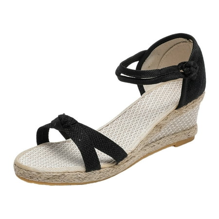 

CAICJ98 Womens Sandals Womens Sandals Flat Sandals for Women Bohemia Elastic T-strap Dressy Summer Flip Flop Shoes Black