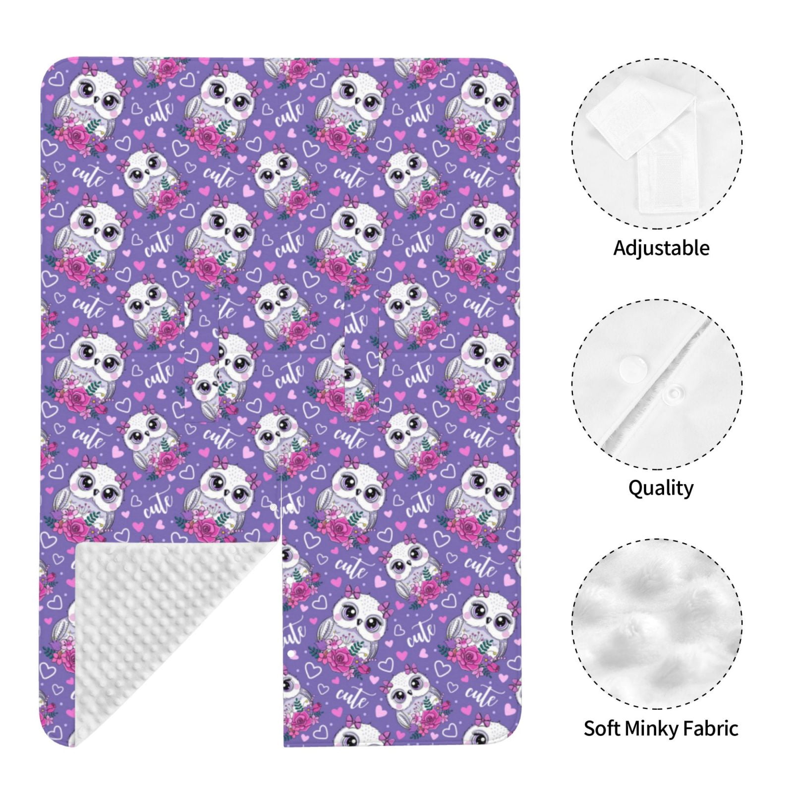 Naloa Owl And Flowers Baby Car Seat Cover, Breathable Baby Carrier Cover, Multiuse Baby Carrier Cover & Nursing Breastfeeding Cover