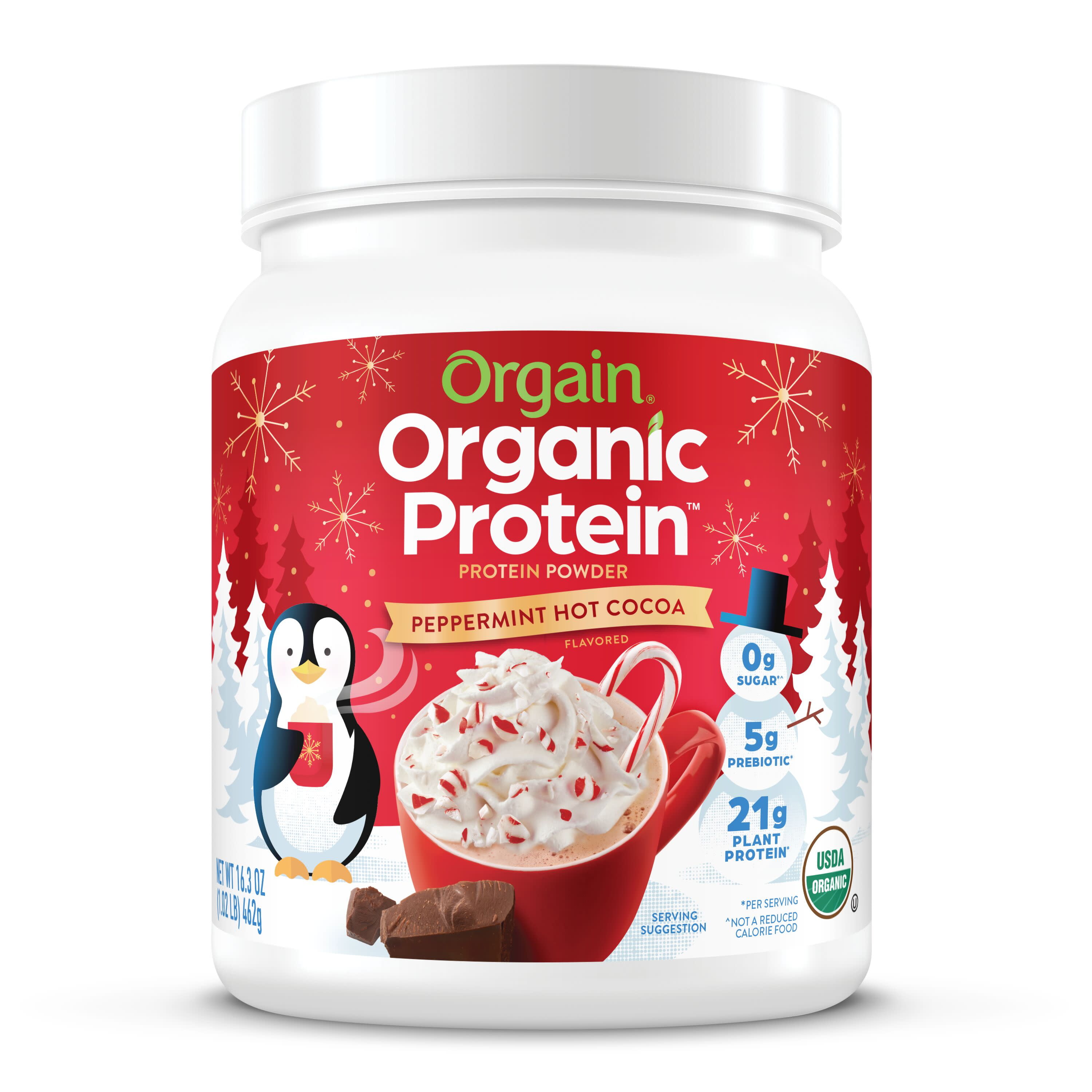 Orgain Organic PlantBased Protein Powder, Peppermint Hot