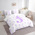 thumbnail image 3 of Castle Fairy Personalized Initial 7 Pieces Bedding Comforter Set for Kids,Bow Alphabet Full Bedding Set Lightweight,Dreamy Princess Fitted Sheet Flat Sheet,Lightweight Room Decor, 3 of 8