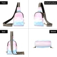 thumbnail image 7 of FORMRS Womens Crossbody Sling Bag Travel Daypack Shoulder Chest Backpack, Light Pink Stripes, 7 of 7