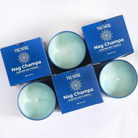 Nag Champa Candle for Home Scented - Pack of 3 x 5oz Natural Soy Clean Organic Non Toxic - for Aromatherapy Meditation Spiritual Gifts Bathroom Kitchen - Long Lasting Heavily Scented Velas Aromáticas