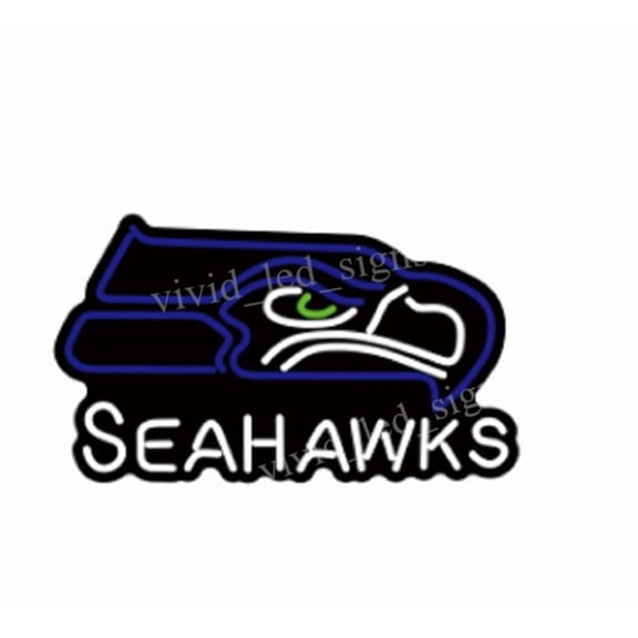 Queen Sense 10" For Seattles Sports Team Seahawks Vivid LED Neon Sign Light Lamp Durable Super Bright 110SSHLV2NLED