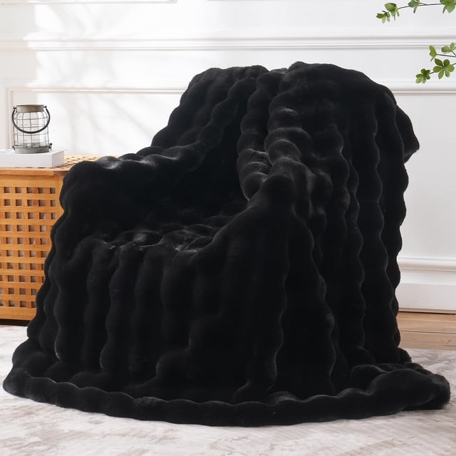 Manta de piel sintética BENVWE para sofá, 1300 g/m², color negro, 130 x 150 cm