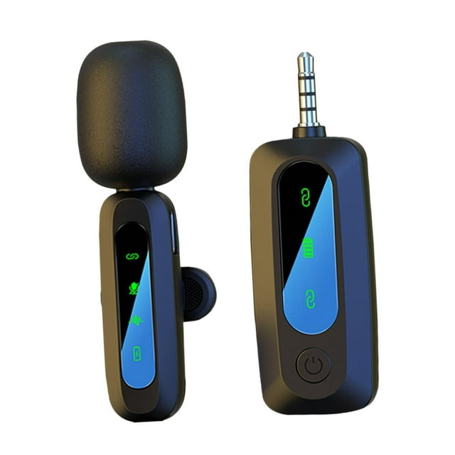 Bunblic Microphone à Pince avec Récepteur Micro à Revers pour Caméra Balado Diffusion en Direct 2 Pcs