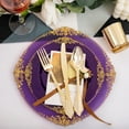 thumbnail image 3 of 102PCS Purple and Gold Plastic Plates - High End Purple Disposable Plate - Vintage Party Dinner & Dessert Plates for 51 Guests Wedding & Party & Birthday, 3 of 18