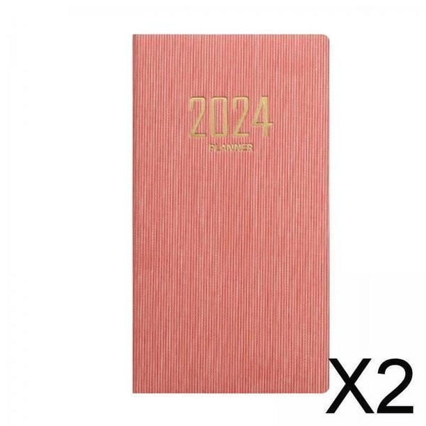 Diario planificador 2x2024 para realizar un seguimiento de los objetivos, cuaderno de agenda para negocios, hogar, escuela 2 piezas