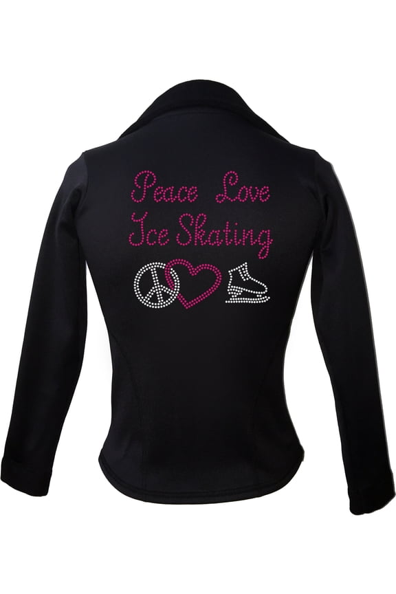 Kami-So Polartec Ice Skating Jacket - Peace Love Ice skate (Pink)