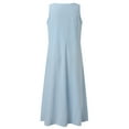 thumbnail image 5 of For Women 2024 Dress Fashion Solid Color Dress Sleeveless With Pocket Loose Dress Tank Maxi Dress Casual Summer Sundress, 5 of 5