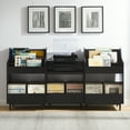 thumbnail image 3 of Crosley Furniture Liam 3-Piece Record Player Stand And Vinyl Storage Set, 3 of 10