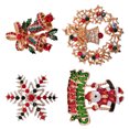 thumbnail image 6 of Gymnture christmas 4pcs Vintage Rhinestone Christmas Brooch Set for Xmas Party, 6 of 11