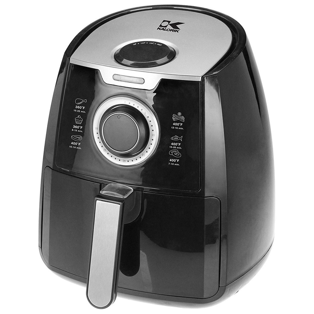 Kalorik 3.2 Quart Black Air Fryer with Dual Layer Rack