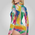 thumbnail image 4 of Graffiti Colorful Women's Bodysuit Jumpsuit Mock Turtle Neck Long Sleeve TopsOne Piece Leotards Shirt Yoga Outfits, 4 of 8