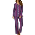 thumbnail image 2 of MeetoTime Womens 2 Piece Outfits Long Sleeve Button Down Shirt and Pants Matching Sets Soft Pajama Sets Loungewear, 2 of 7