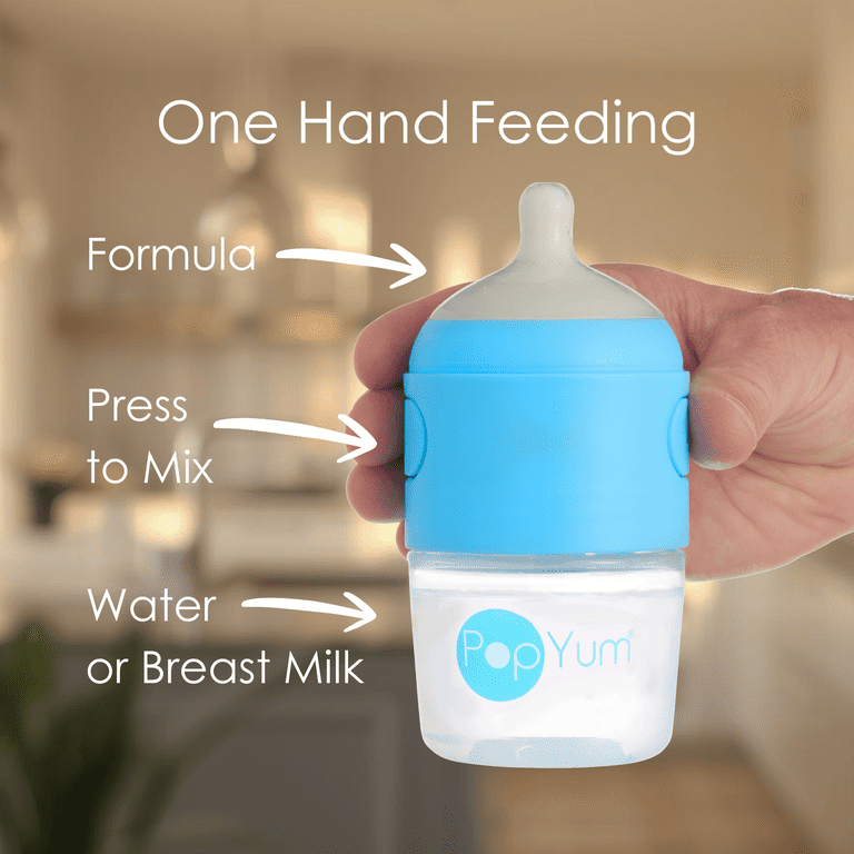 PopYum 5 oz Anti-Colic Baby Bottles, 2-Pack with #1 Nipples
