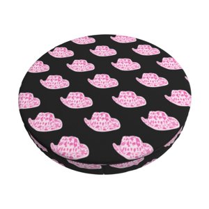 Easygdp Cowboy Hat Print Easy To Install Bar Stool Covers&Stool Covers Round&Elastic Stool Cover, Barstool Covers,Washable&Bottom With Elastic Edge-12 inch