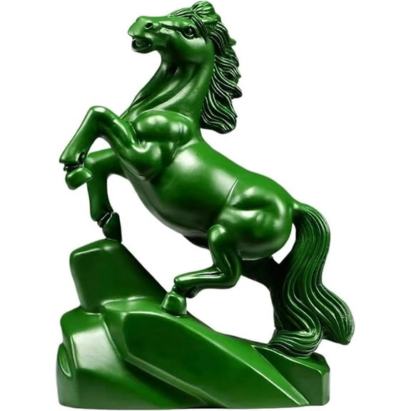Wooden horse figurine, 2026 Chinese New Year red horse statue, for Feng Shui decoration, Feng Shui horse ornament, zodiac animal sculpture, bringing good luck to family and business.