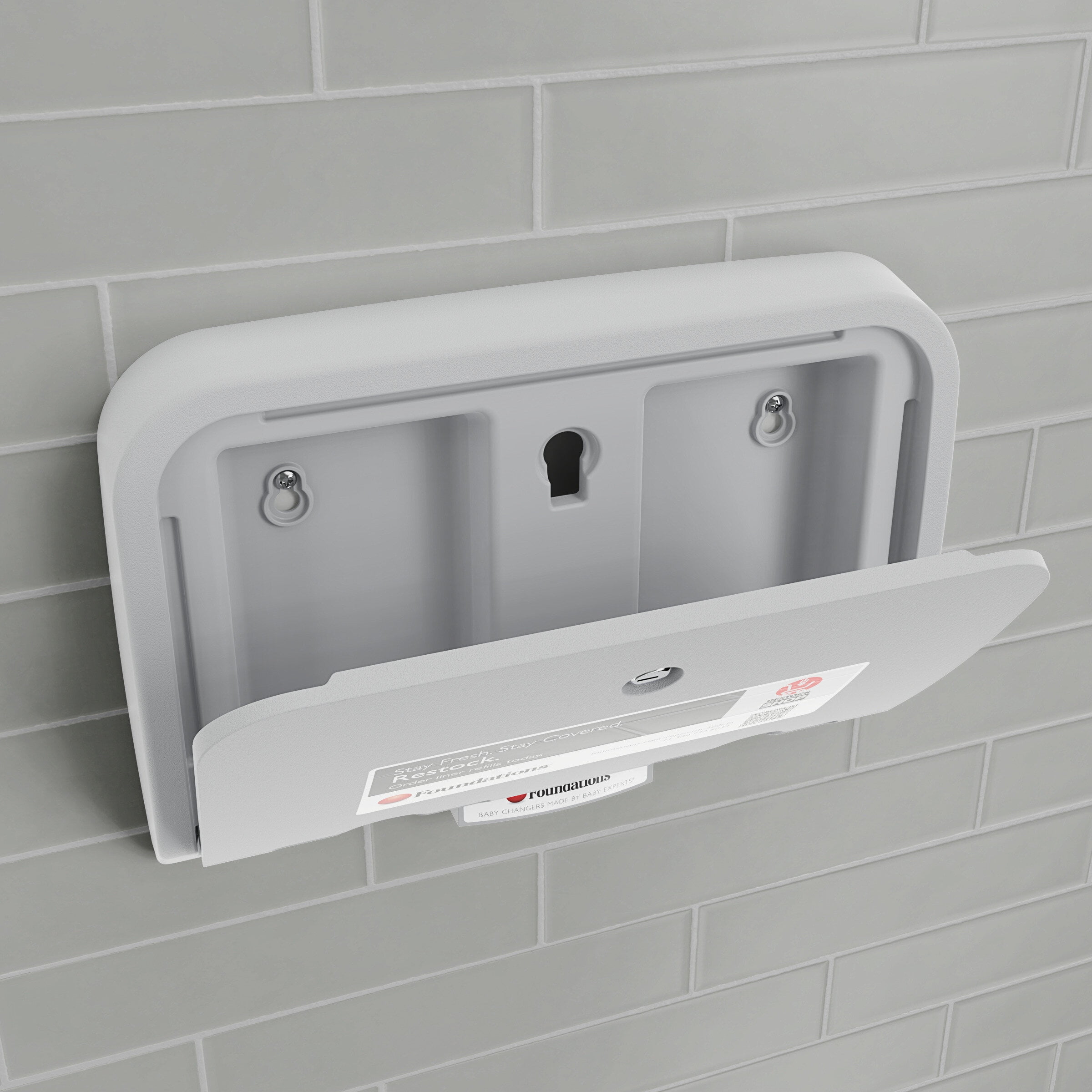 Foundations Elements Changing Station Liner Dispenser, Lockable, Wall Mounted, Gray, 300-LD-01