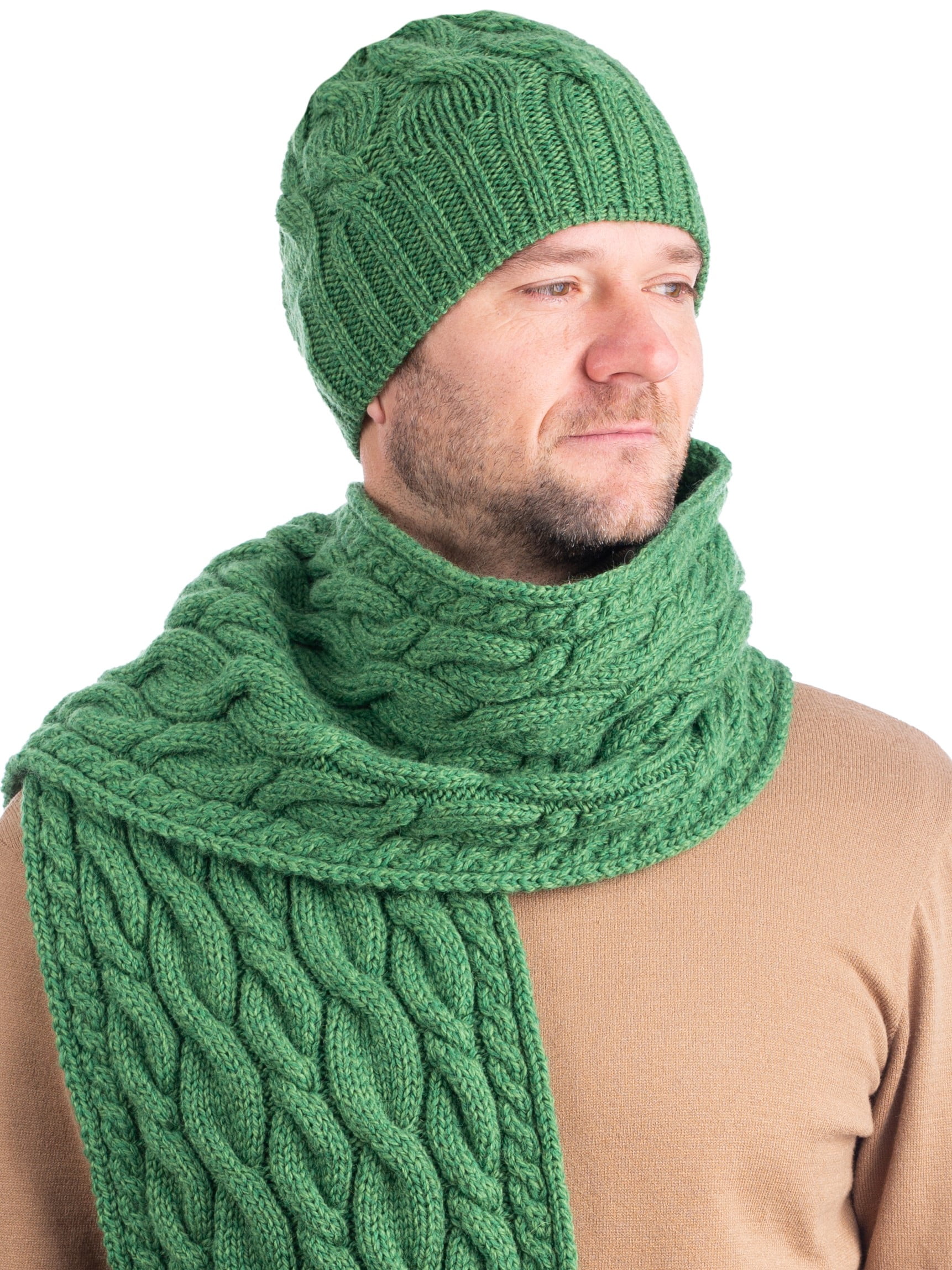 SAOL Irish Aran Cable Knitted Beanie 
