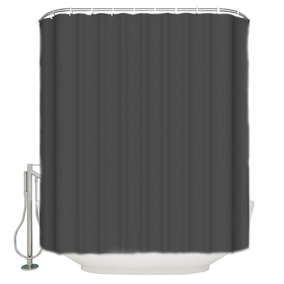 Dark Gray Shower Curtain, 48" x 72", Solid Color Waterproof Bathroom Curtain Washable Shower Curtain Set with 12 Hooks
