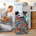thumbnail image 5 of Yayeee Freestanding Laundry Hamper with Handle Collapsible Large Storage Basket for Clothes, Vibrant Dragon Scales Pattern, 5 of 7