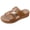 Khaki, variant on Women's Backless Platform Sandals Soft Leather Elegant Slide Dress Shoes Adjustable Strap Lightweight Beach Slippers Green Size9