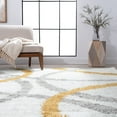 thumbnail image 7 of Uptown Shag Contemporary Shag Thick White and Gold Indoor Area Rug, 6.7' x 9', 7 of 7
