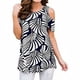 thumbnail image 2 of Camiseta de mujer con cuello redondo y hombros descubiertos Camiseta con estampado floral, negro, blanco, S AweSitey AP001532-01, 2 of 7