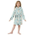 thumbnail image 6 of FORMRS Niños Bathrobe Unisex Hooded Robe Soft Plush Pajamas Sleepwear, Size 2-3T, Green Cute Rabbits, 6 of 7