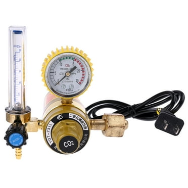 ROCKROK CO2 Regulator with Good Sealing CO2 Welding Regulator Carbon Dioxide Pressure Reducer Easy Installation Compact-
