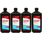 4 Pack - Leader Hydrogen Peroxide 3% USP Solution, First Aid Antiseptic, Oral Debriding Agent, 32 Fluid Ounces (1QT) 946 ML