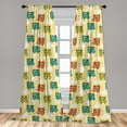 thumbnail image 4 of Ambesonne Animals Curtains, Happy Autumn Bus Clouds, Pair of 28"x95", Cream Multicolor, 4 of 4