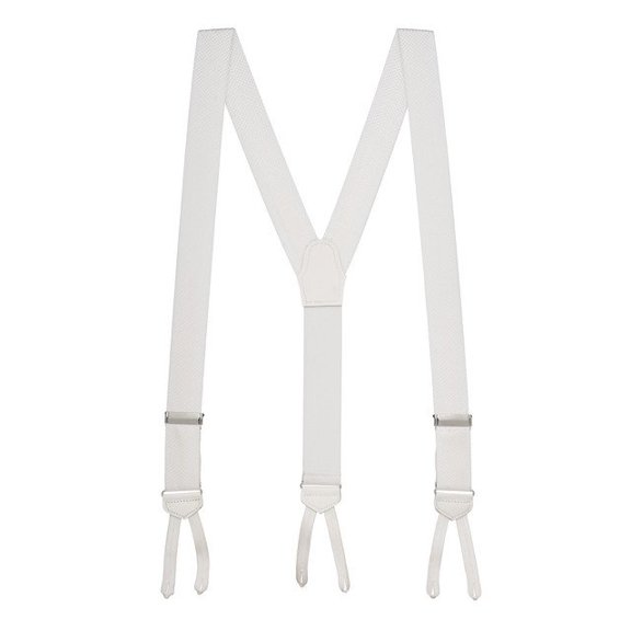 SuspenderStore Jacquard Silk Pin Dot Suspenders - 1.38-Inch Wide - Button Runner End - 2 Colors & 2 Sizes