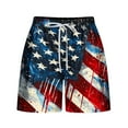 thumbnail image 4 of Independence Day Casual Shorts Women 2025 Summer Beach Shorts Wide Leg American Flag Bottoms High Waist Elastic Shorts with Pockets, 4 of 5