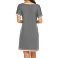thumbnail image 3 of Sexy Dance Women Nightgown Sleepwear Cotton Pajamas - Woman Short Sleeve Round Neck Sleep Dress Nightshirt Ladies Summer Loose Baggy Casual Nightgown Sleepwear Pajamas, 3 of 3