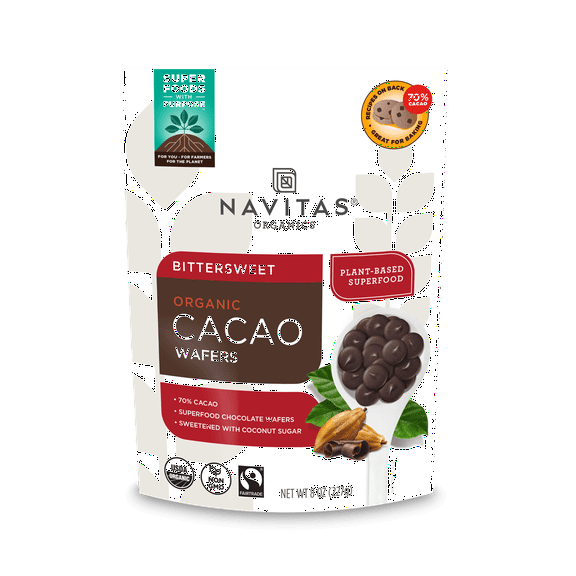 (Pack of 6), Navitas Organics Organic Cacao Wafers, 8 oz