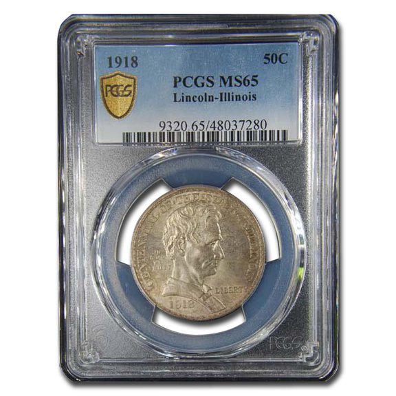 1918 Lincoln Illinois Centennial Half Dollar MS-65 PCGS