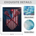 thumbnail image 3 of Diamond Art Kit for Adults, Lacrosse Gear American Flag Shield Diamond Painting for Adults Beginners, DIY Diamond Art Painting Kits, 5D Diamond Painting Crafts for Home Decor 12x16 Frameless, 3 of 7