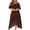 Brown, variant on Travel Dress for Women, Plus Size Women Dress Sexy Ruffle Strapless Lace Splicing Short Sleeve Dresses