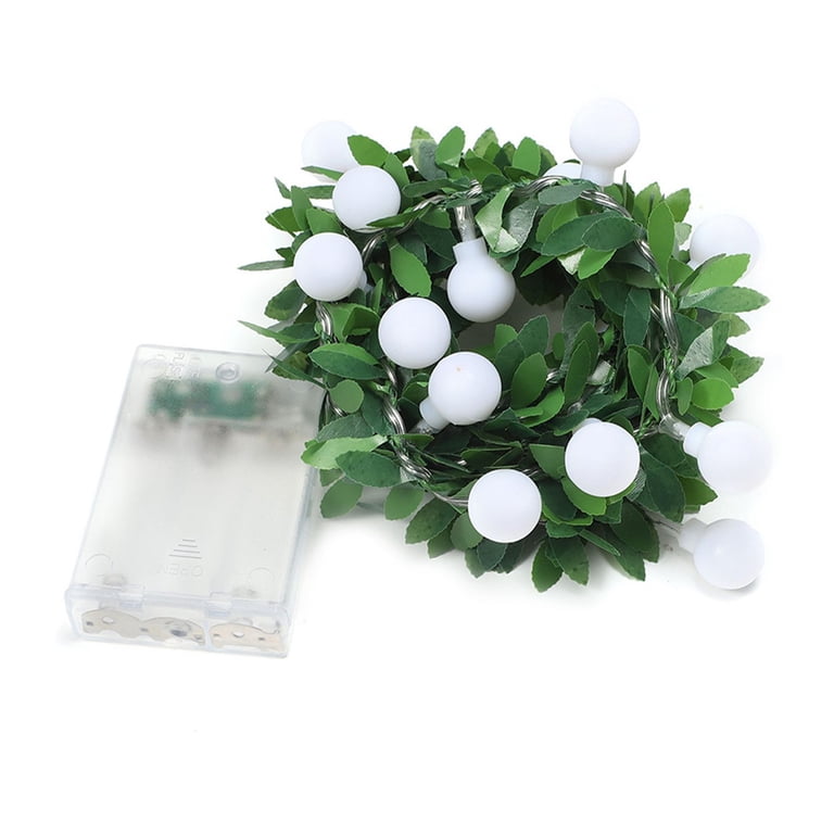 Artificial Leaf String Lights 78.74 Inch LED Warm White Battery ...