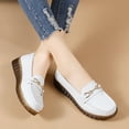 thumbnail image 6 of Women's Casual Loafers Slip On Leather Shoes Lightweight Casual Walking Shoes Female Moccasins Classic Penny Loafer Flats Boat Shoes, 6 of 8
