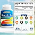 thumbnail image 2 of Best Naturals Vitamin B6 100 mg 250 Tablets, 2 of 8